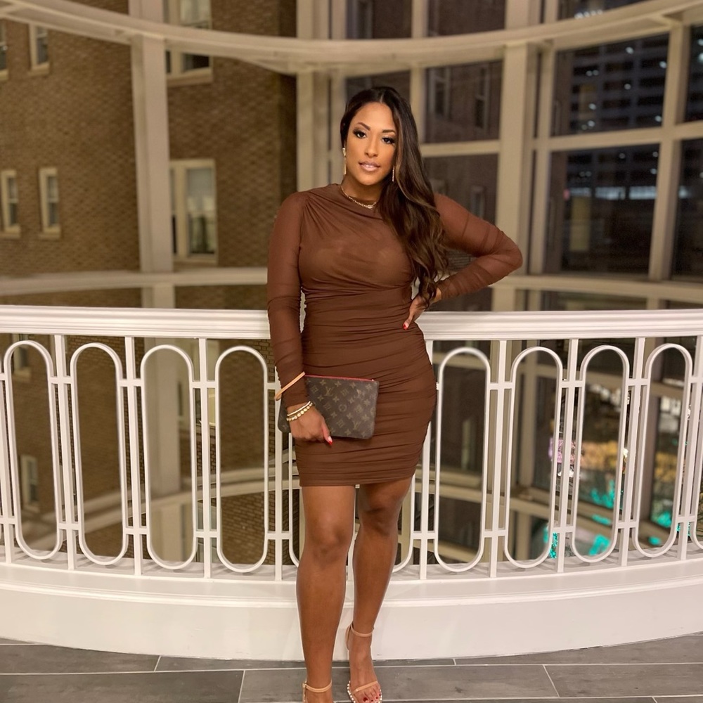 Chocolate JLUX Label Midi Dress - Size M (Only worn once)